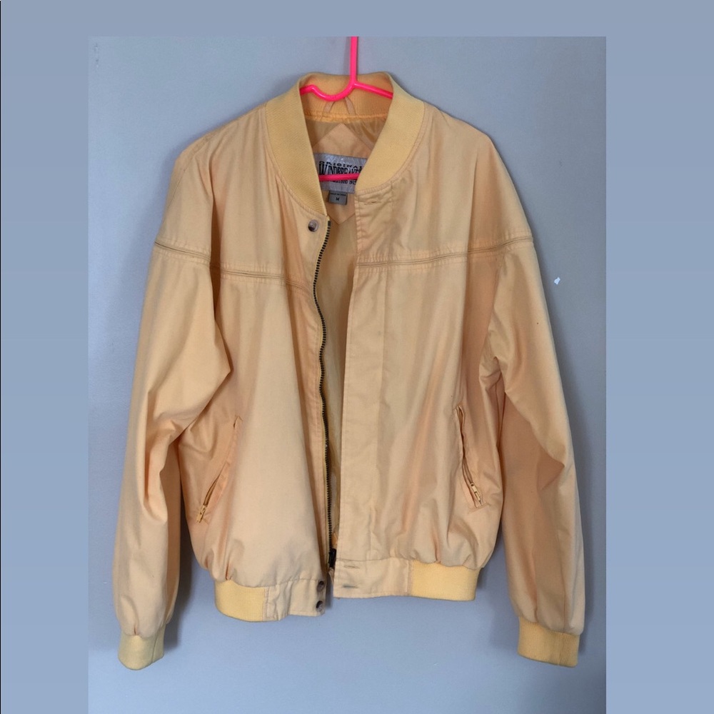 Vintage Yellow Light Bomber Jacket - Size Medium